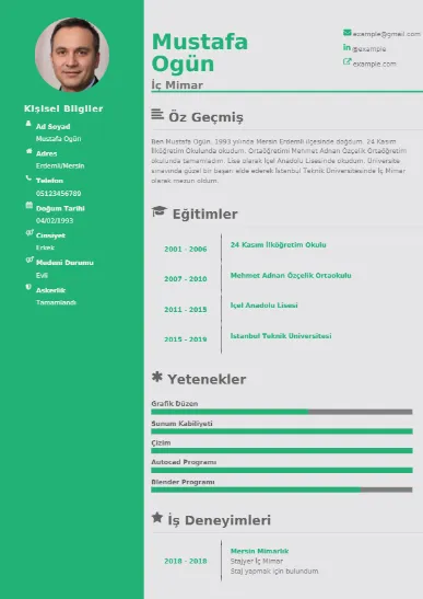 Mimar Örnek cv indir